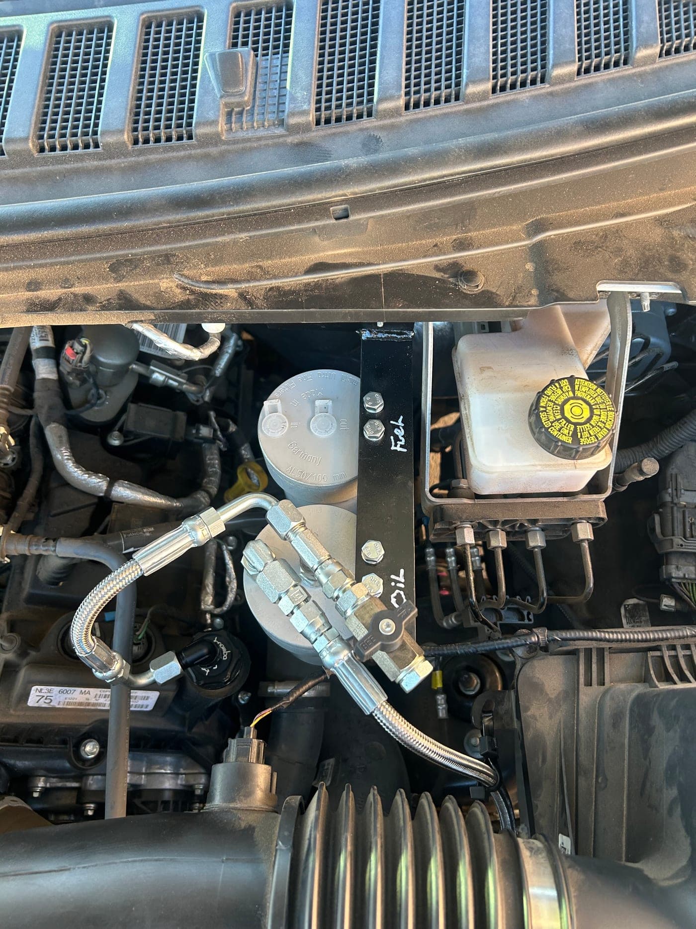 Installed bypass filter on diesel equipment